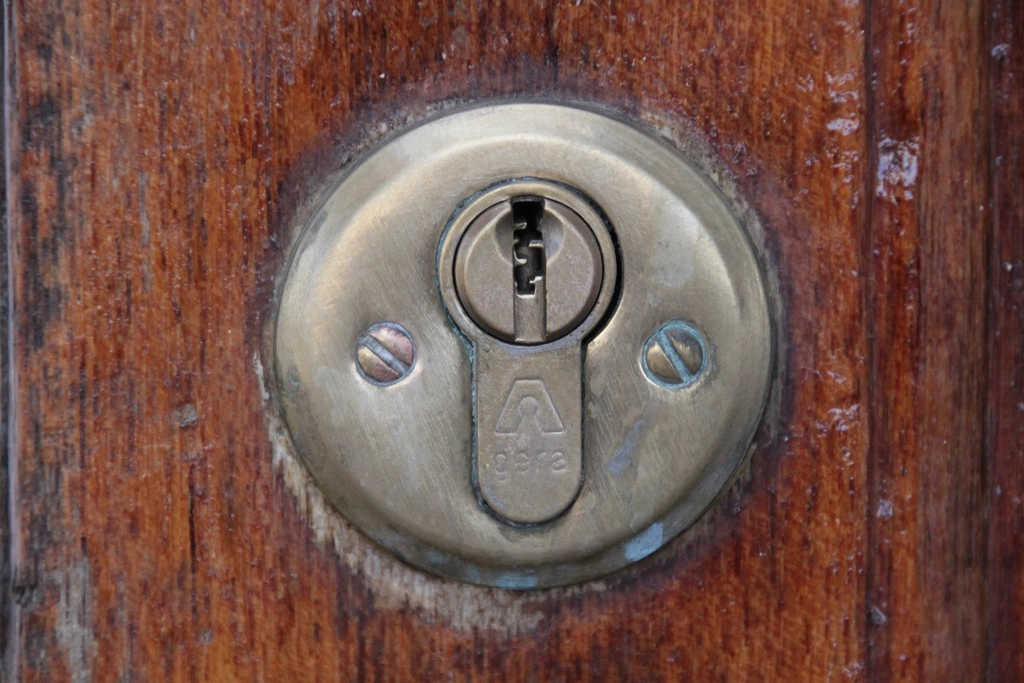 Mortice lock mechanism on a period door repaired in Burgh Heath