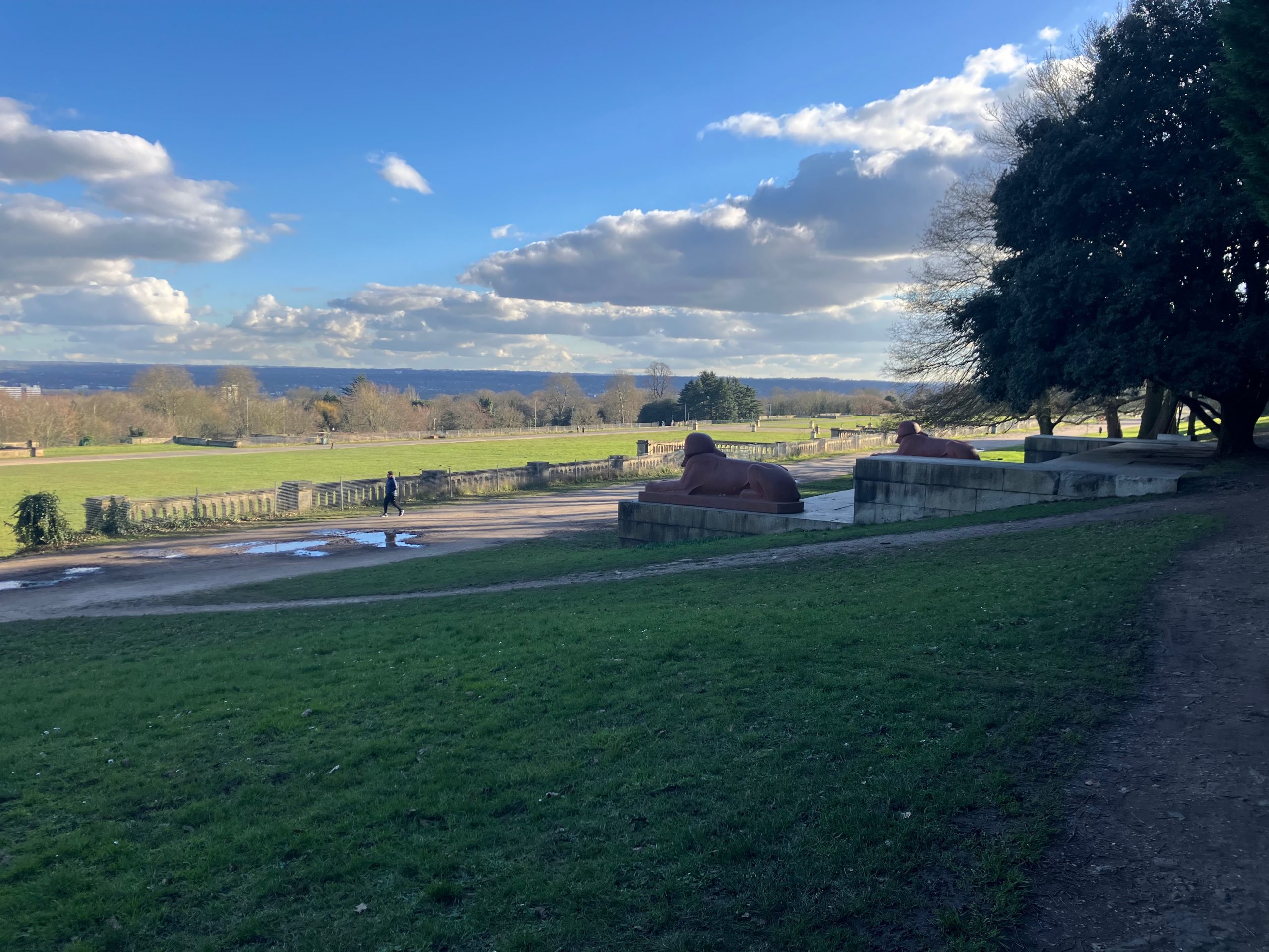 Crystal Palace Park upper terrace with views over Kent in Crystal Palace SE19