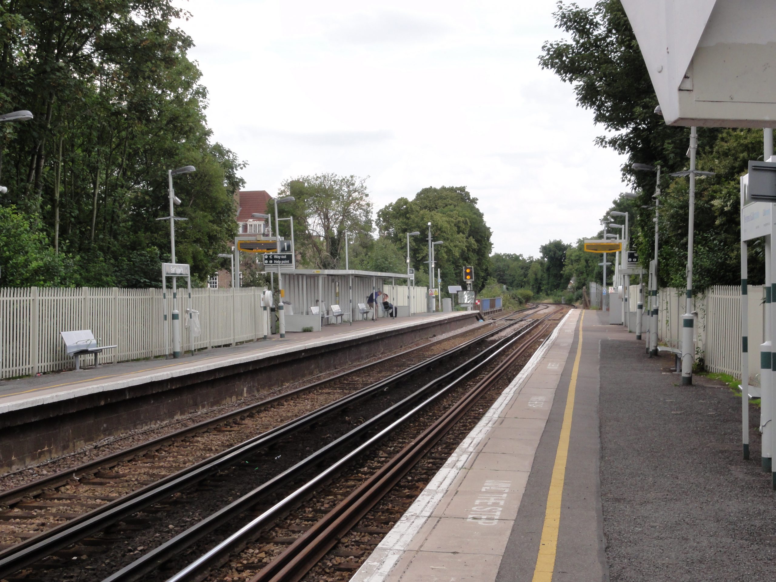 East Dulwich railway station platform on the line through SE22 East Dulwich
