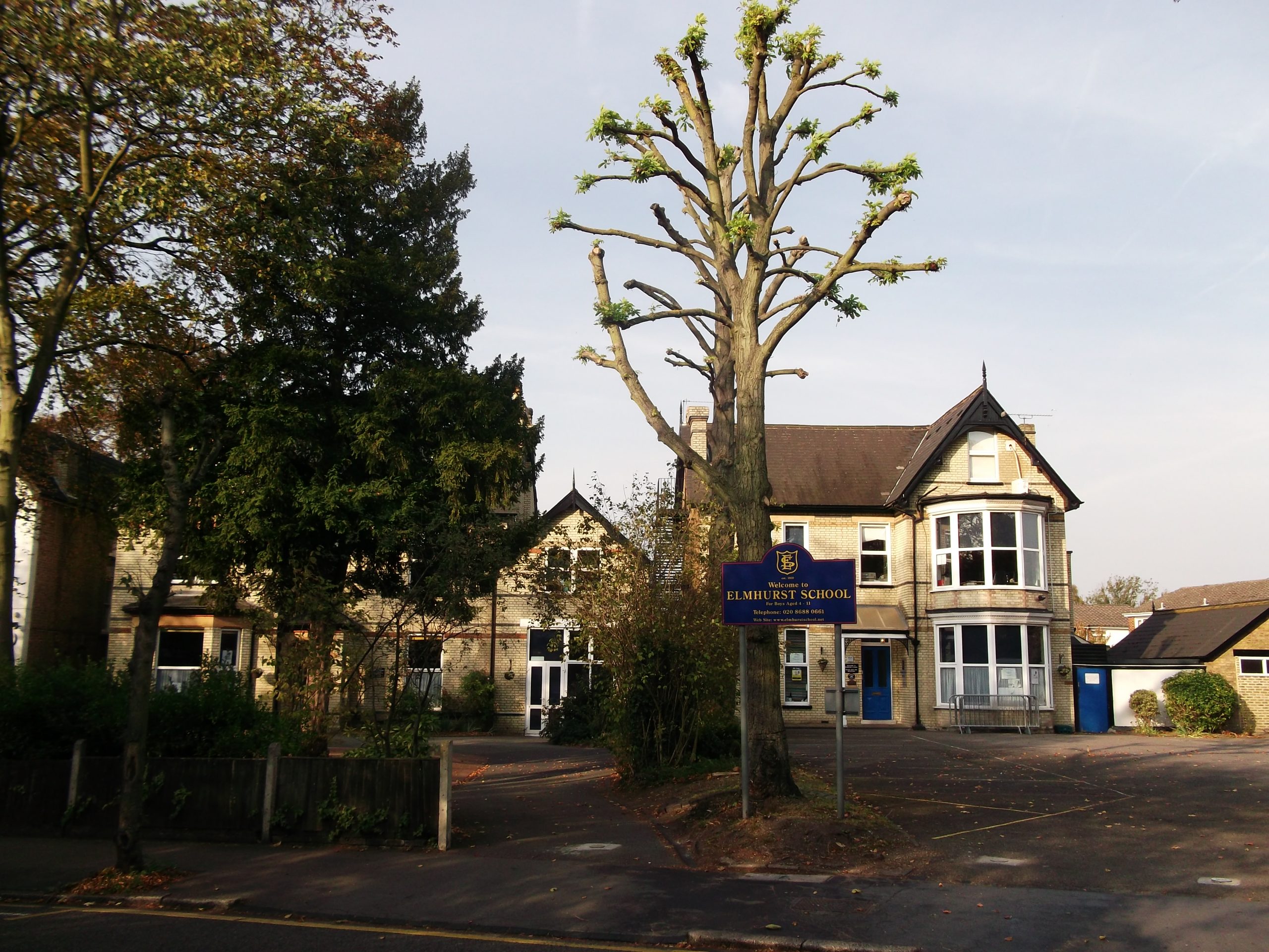 Elmhurst School, a Victorian period building on a tree-lined residential road in South Croydon CR2