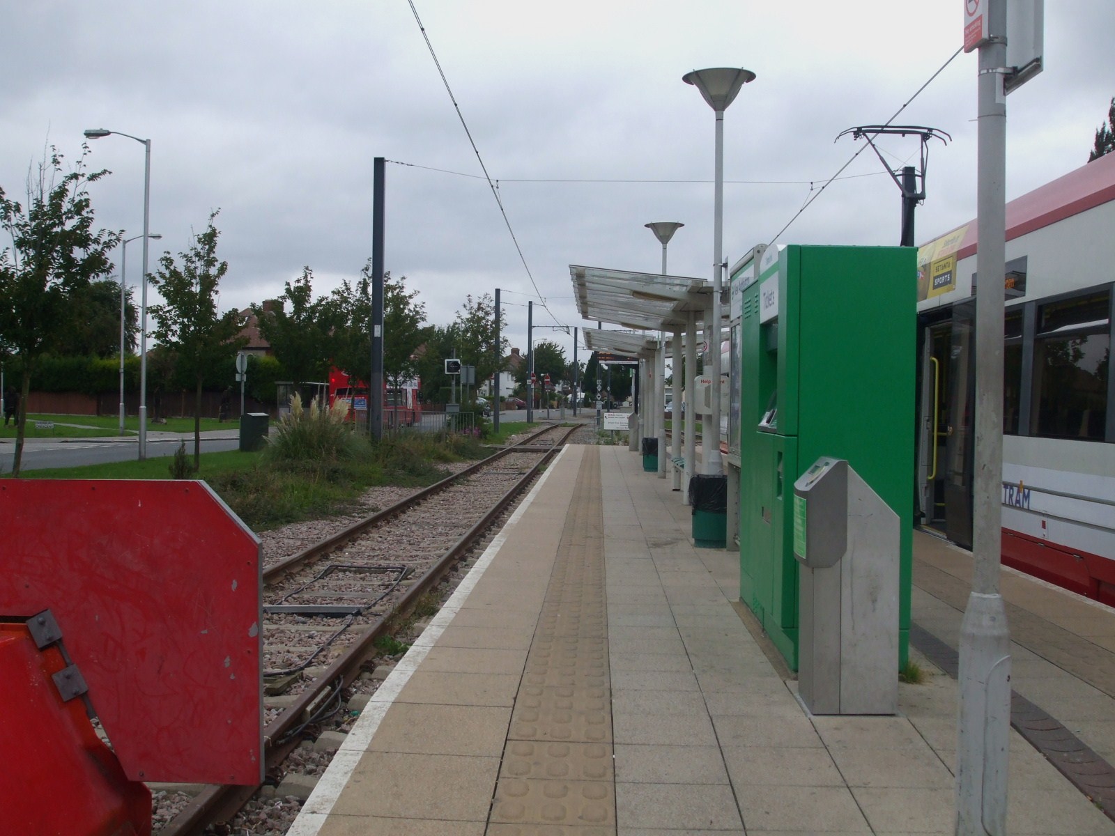 New Addington tram stop looking north towards CR0 residential streets and homes — Locksmith South London