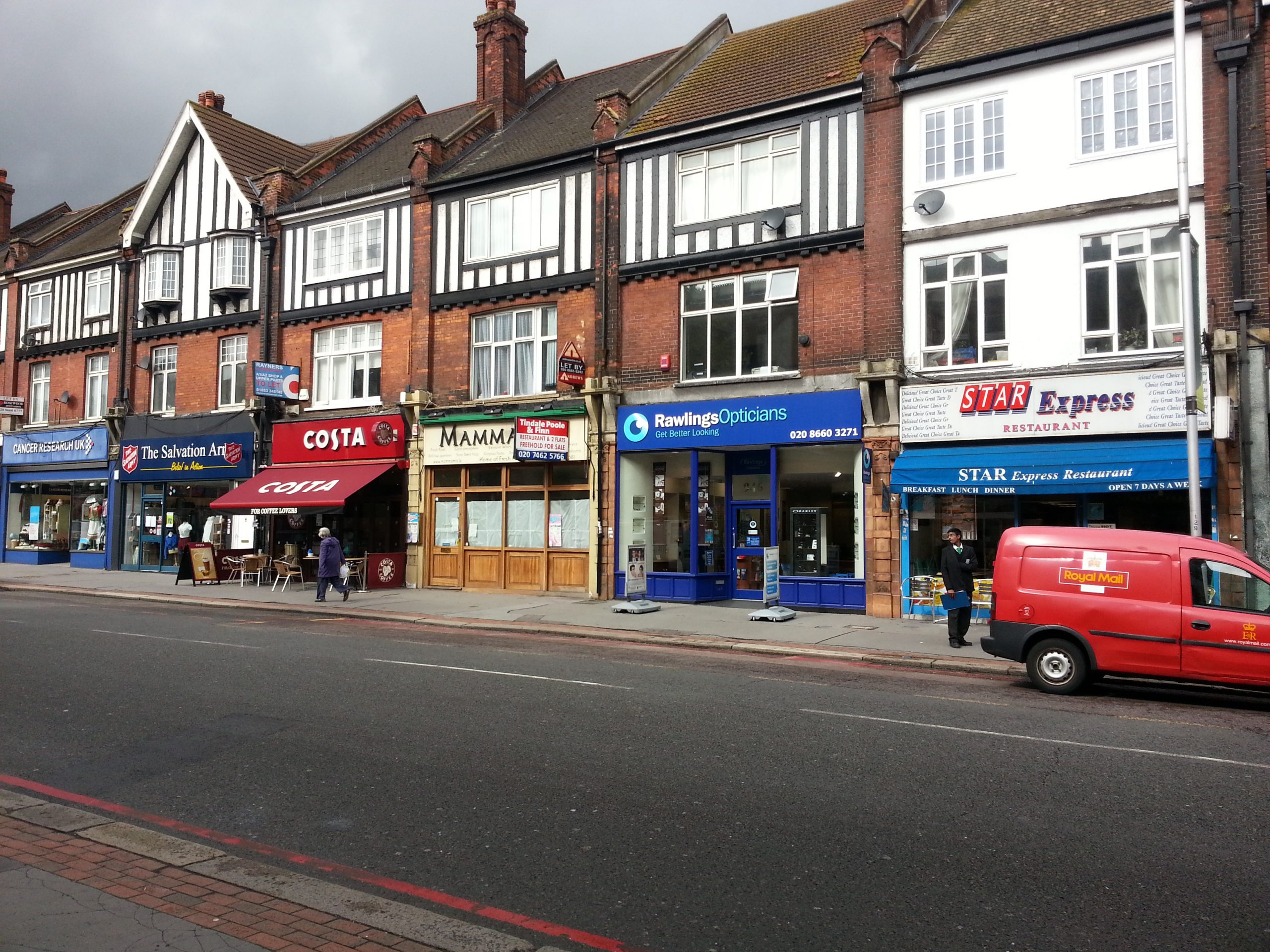 Purley high street shops and period parade on Brighton Road, Purley CR8