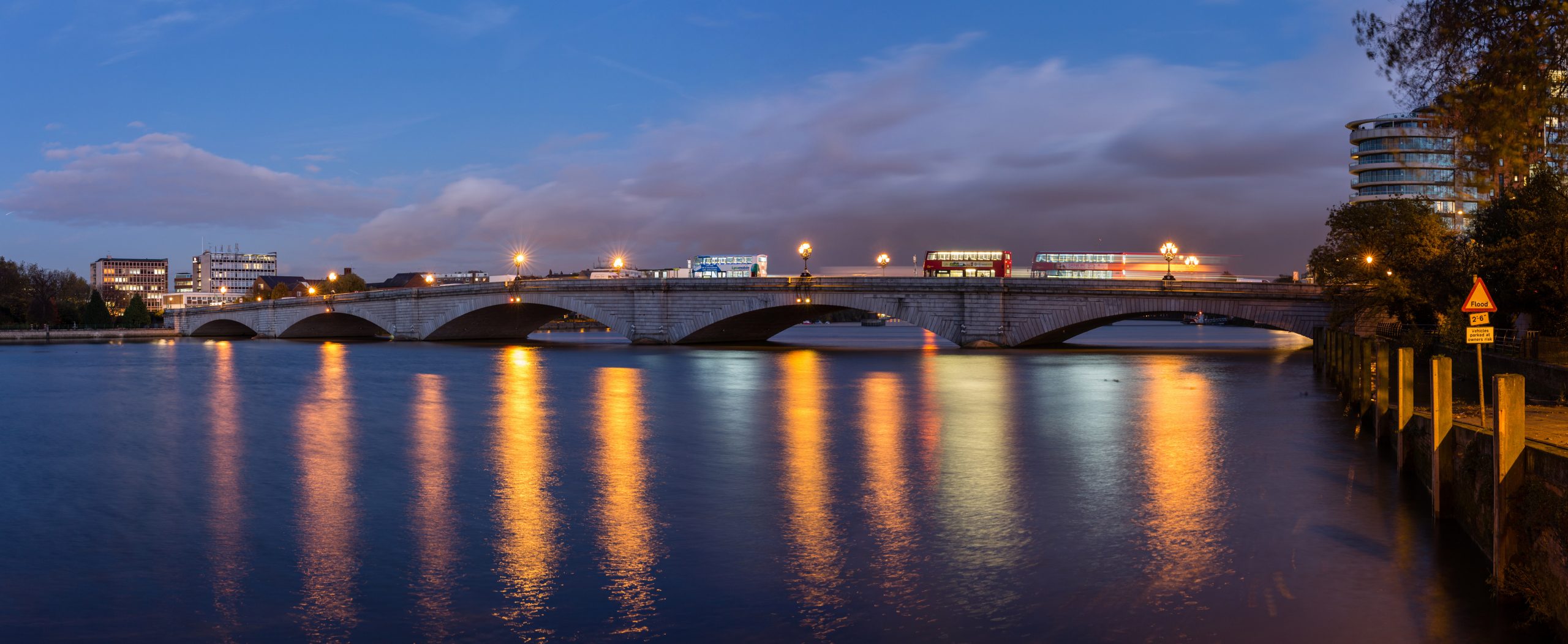 Putney Bridge over the River Thames at dusk, SW15, in the Locksmith South London coverage area