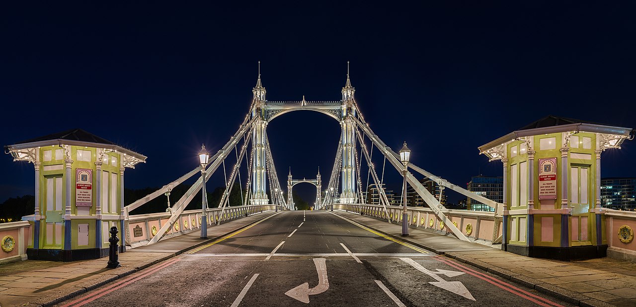 Albert Bridge linking Battersea SW11 and Chelsea, covered by Locksmith South London