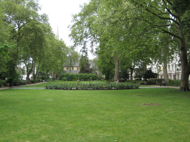 St George's Square gardens and St Saviour's Church, Pimlico SW1V